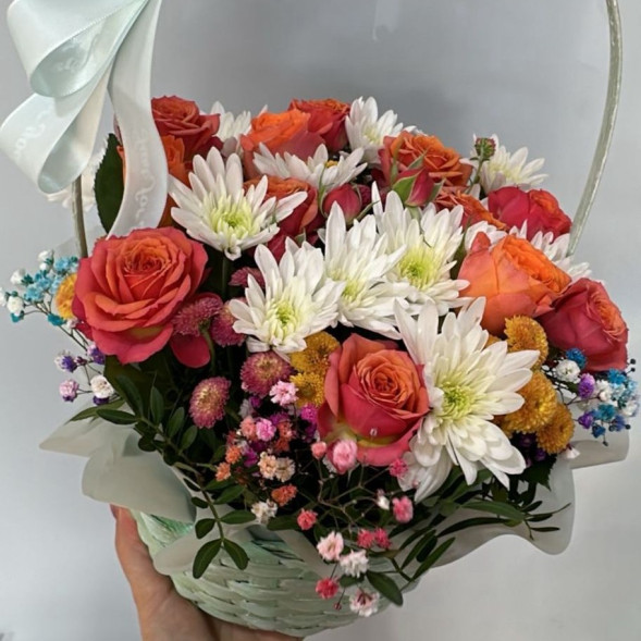 Композиция в корзине «Оранжевое настроение»  в Приморском