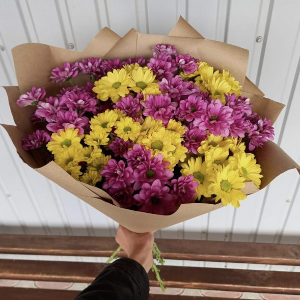 Букет 9 хризантем в Приморском