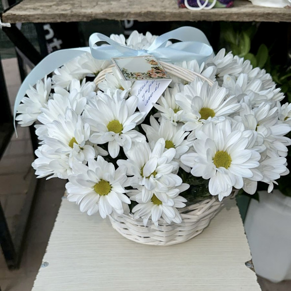 Композиция  «Хризантемы в корзине» в Приморском