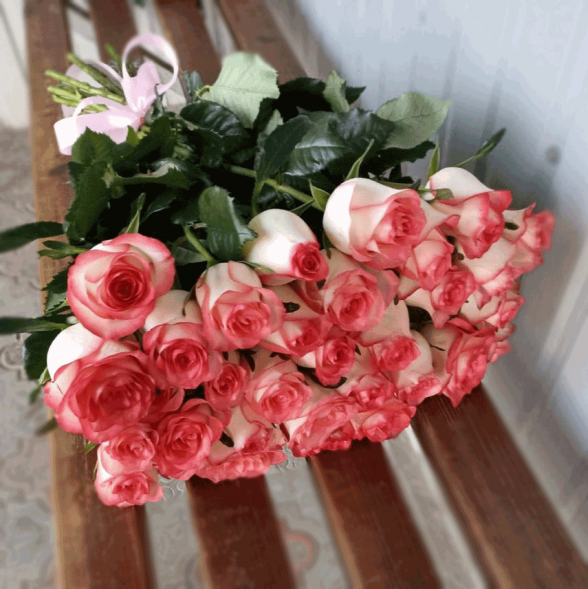 31 розовая роза в Приморском