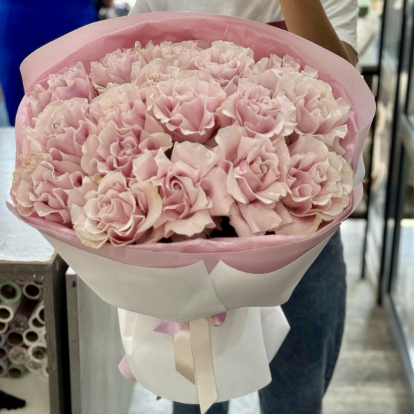 Букет 9 французких нежно-розовых роз в Приморском