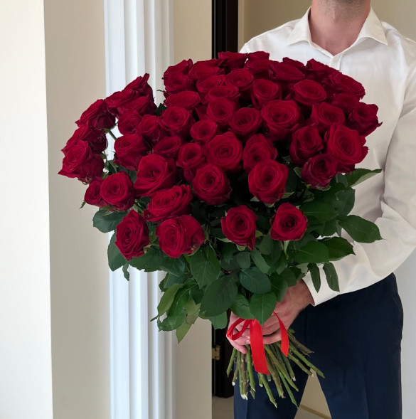 51 красная роза в Приморском